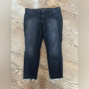 Mossimo Supply Co. Black Ankle Jeans with Frayed Hem